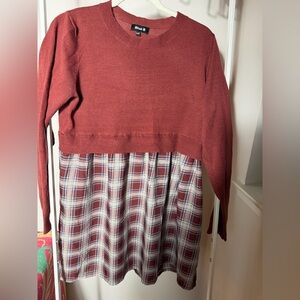Red Plaid Women's Top